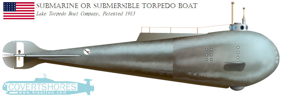 Lake Submarine Patent of 1913