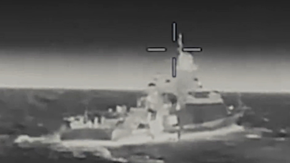 Russian Navy Pr.21631 Buyan-M missile corvette in the Sea of Azov hit by 2 UAVs